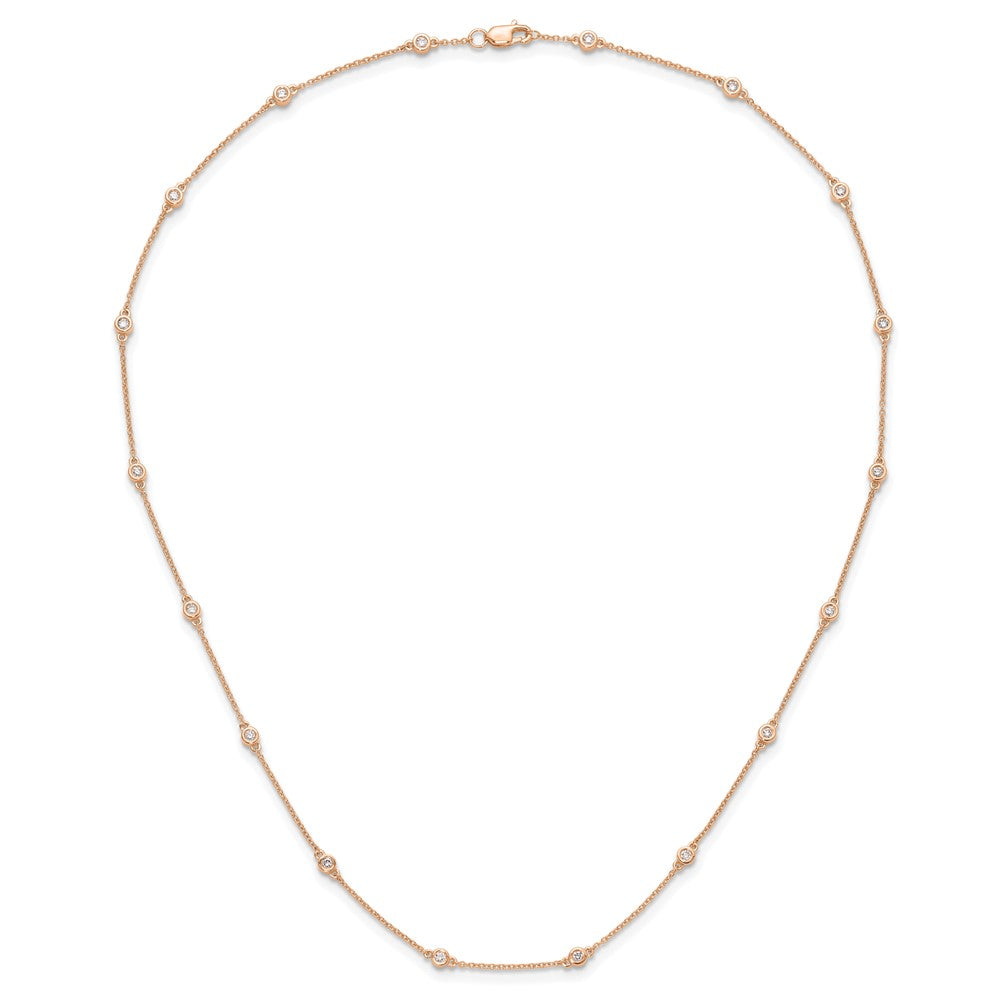 14K Roségold True Origin 1/2 Karat Im Labor Gezüchtet Diamant Vs+ F+ Eighteen Station 18 Zoll Halskette