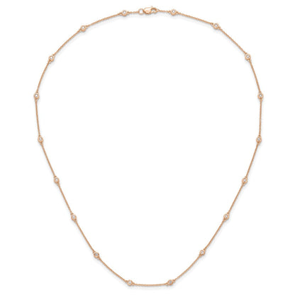14K Roségold True Origin 1/2 Karat Im Labor Gezüchtet Diamant Vs+ F+ Eighteen Station 18 Zoll Halskette