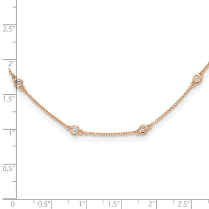 14K Roségold True Origin 1/2 Karat Im Labor Gezüchtet Diamant Vs+ F+ Eighteen Station 18 Zoll Halskette