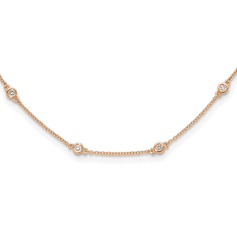 14K Roségold True Origin 1/2 Karat Im Labor Gezüchtet Diamant Vs+ F+ Eighteen Station 18 Zoll Halskette