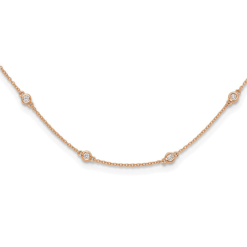14K Roségold True Origin 1/2 Karat Im Labor Gezüchtet Diamant Vs+ F+ Twenty Station 20 Zoll Halskette