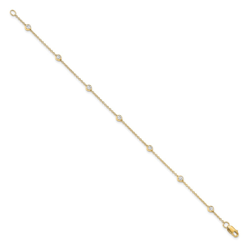 14K Gelb Weiß Or Roségold 1/6 Ct. Im Labor Gezüchtet Diamant Vs/si D E F 7 Tennis Stations Armband