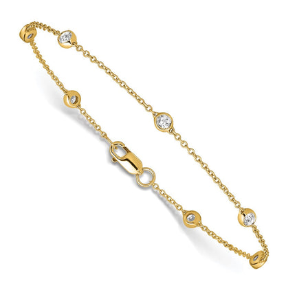 14K Gelb Weiß Or Roségold 1/6 Ct. Im Labor Gezüchtet Diamant Vs/si D E F 7 Tennis Stations Armband