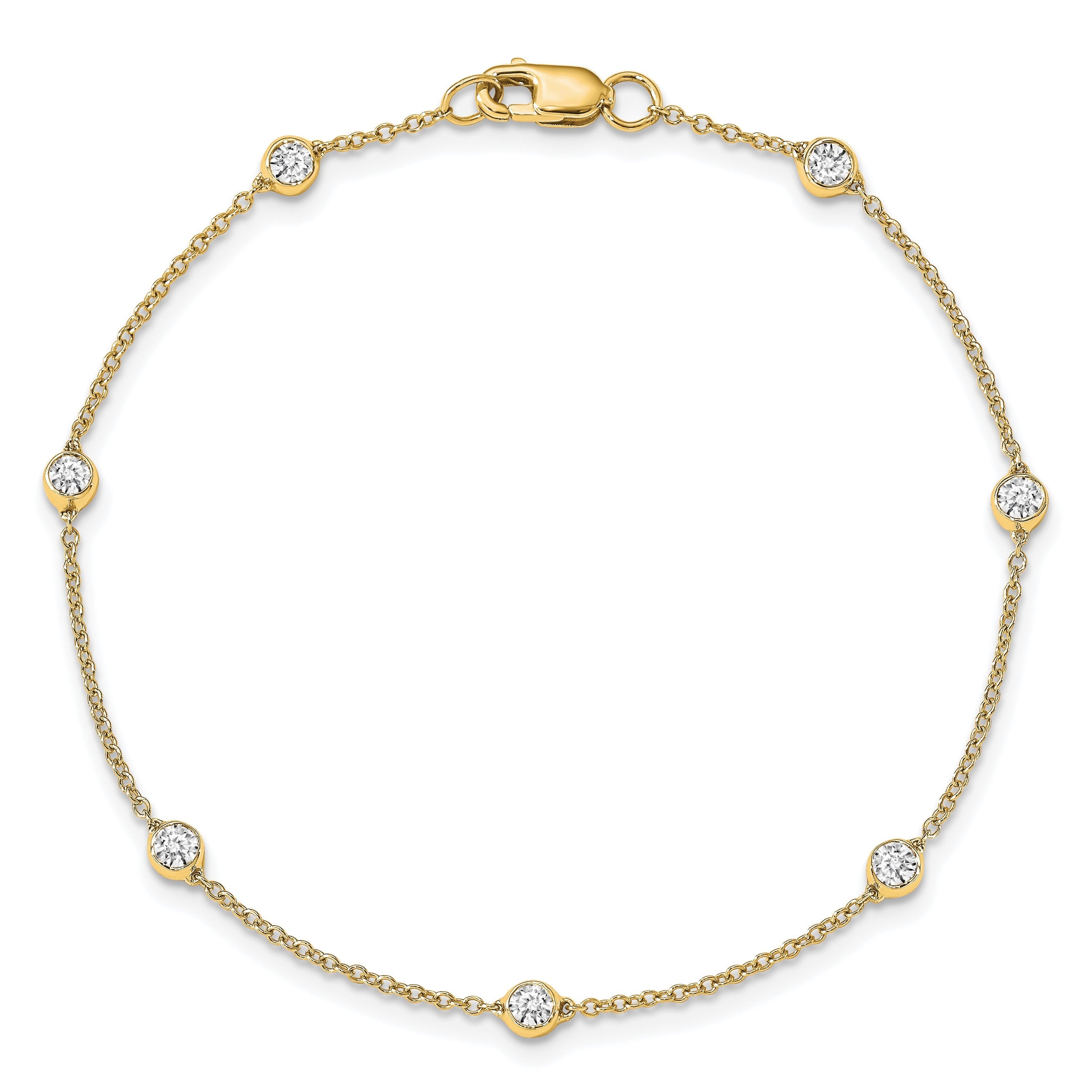 14K Gelb Weiß Or Roségold 1/6 Ct. Im Labor Gezüchtet Diamant Vs/si D E F 7 Tennis Stations Armband