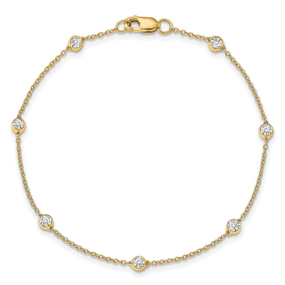 14K Gelb Weiß Or Roségold 1/6 Ct. Im Labor Gezüchtet Diamant Vs/si D E F 7 Tennis Stations Armband