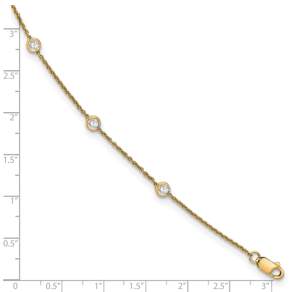 14K Gelb Weiß Or Roségold 1/6 Ct. Im Labor Gezüchtet Diamant Vs/si D E F 7 Tennis Stations Armband