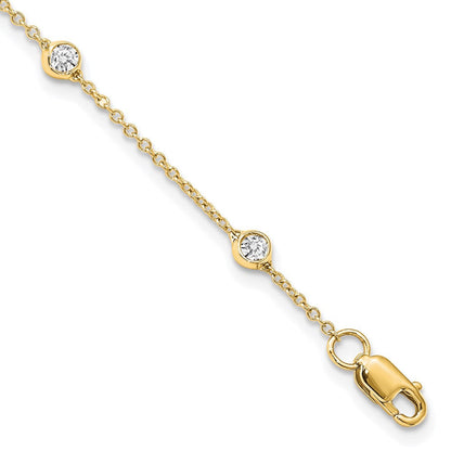 14K Gelb Weiß Or Roségold 1/6 Ct. Im Labor Gezüchtet Diamant Vs/si D E F 7 Tennis Stations Armband