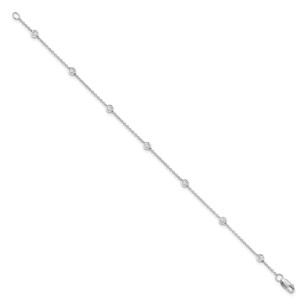 14K Gelb Weiß Or Roségold 1/4 Ct. Im Labor Gezüchtet Diamant Vs/si D E F 7 Tennis Stations Fußkettchen
