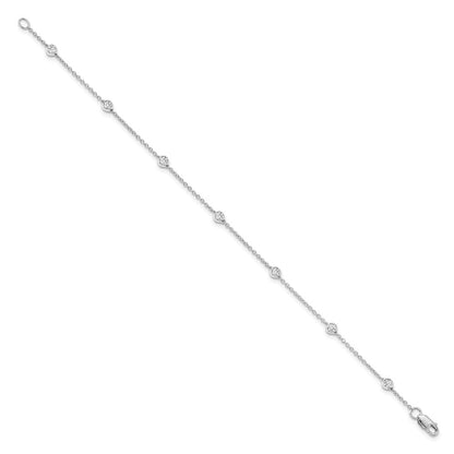 14K Gelb Weiß Or Roségold 1/4 Ct. Im Labor Gezüchtet Diamant Vs/si D E F 7 Tennis Stations Fußkettchen