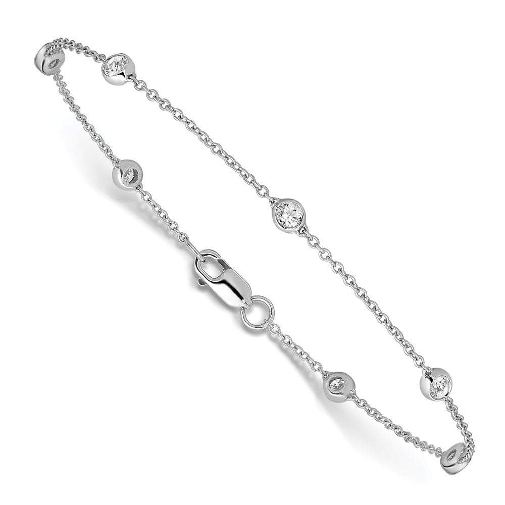 14K Gelb Weiß Or Roségold 1/4 Ct. Im Labor Gezüchtet Diamant Vs/si D E F 7 Tennis Stations Fußkettchen