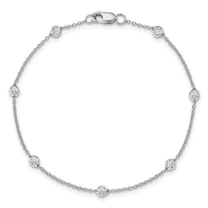 14K Gelb Weiß Or Roségold 1/4 Ct. Im Labor Gezüchtet Diamant Vs/si D E F 7 Tennis Stations Fußkettchen
