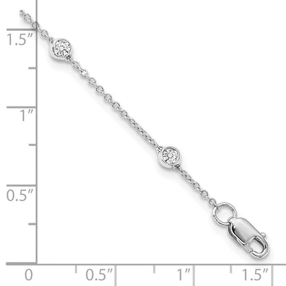 14K Gelb Weiß Or Roségold 1/4 Ct. Im Labor Gezüchtet Diamant Vs/si D E F 7 Tennis Stations Fußkettchen