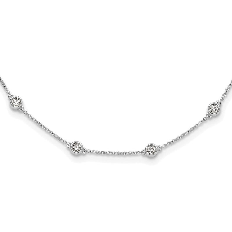 14K Weißgold True Origin 1 Karat Im Labor Gezüchtet Diamant Vs+ F+ Sechzehn Station 16 Zoll Halskette