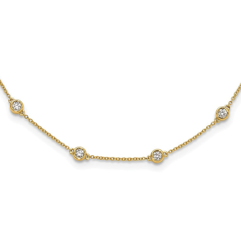 14K Gelbgold True Origin 1 Karat Im Labor Gezüchtet Diamant Vs+ F+ Sechzehn Station 16 Zoll Halskette