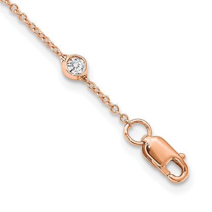 14K Roségold True Origin 1 1/6 Karat Im Labor Gezüchtet Diamant Vs+ F+ Eighteen Station 18 Zoll Halskette