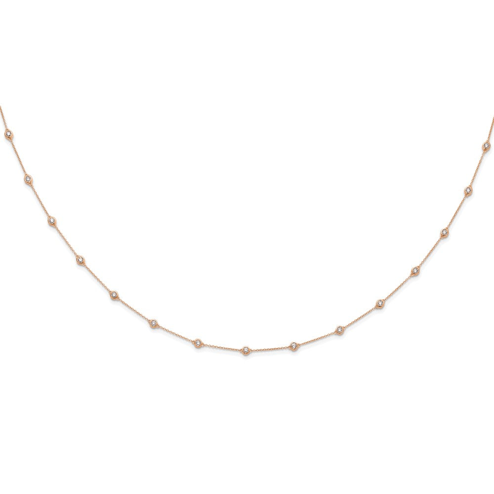 14K Roségold True Origin 1 1/6 Karat Im Labor Gezüchtet Diamant Vs+ F+ Eighteen Station 18 Zoll Halskette