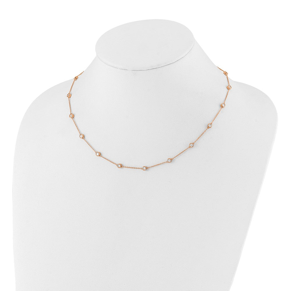 14K Roségold True Origin 1 1/6 Karat Im Labor Gezüchtet Diamant Vs+ F+ Eighteen Station 18 Zoll Halskette
