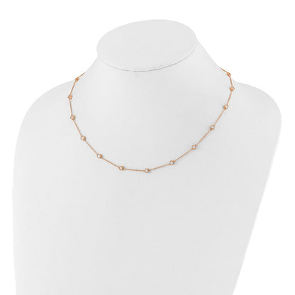 14K Roségold True Origin 1 1/6 Karat Im Labor Gezüchtet Diamant Vs+ F+ Eighteen Station 18 Zoll Halskette