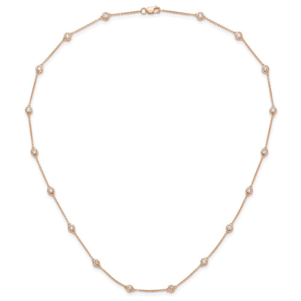14K Roségold True Origin 1 1/6 Karat Im Labor Gezüchtet Diamant Vs+ F+ Eighteen Station 18 Zoll Halskette