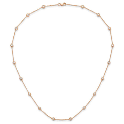 14K Roségold True Origin 1 1/6 Karat Im Labor Gezüchtet Diamant Vs+ F+ Eighteen Station 18 Zoll Halskette
