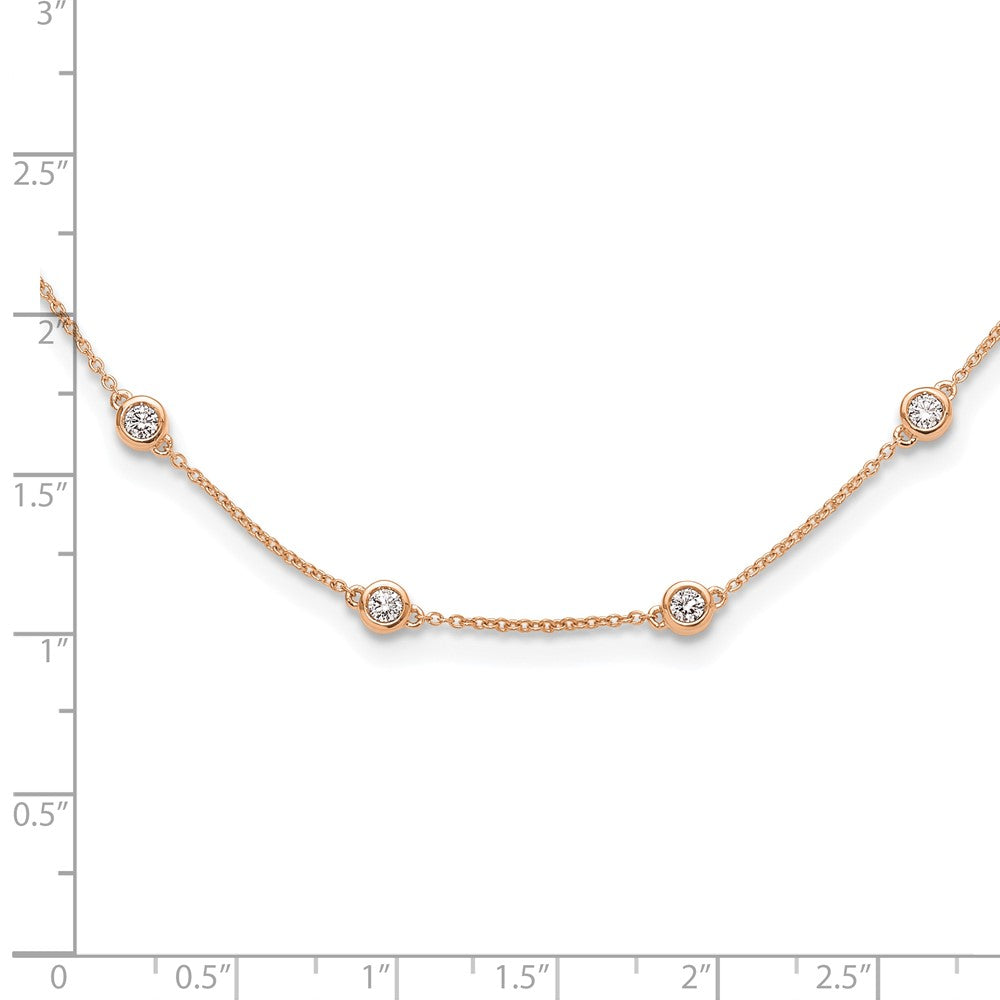 14K Roségold True Origin 1 1/6 Karat Im Labor Gezüchtet Diamant Vs+ F+ Eighteen Station 18 Zoll Halskette