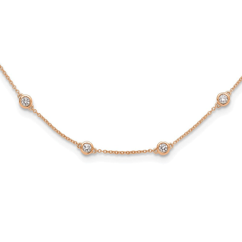 14K Roségold True Origin 1 1/6 Karat Im Labor Gezüchtet Diamant Vs+ F+ Eighteen Station 18 Zoll Halskette