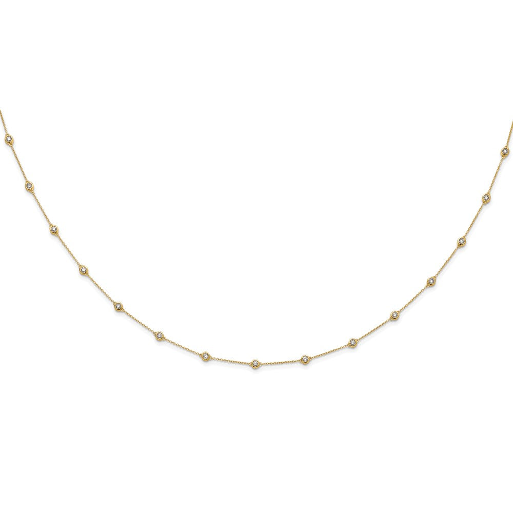 14K Gelbgold True Origin 1 1/6 Karat Im Labor Gezüchtet Diamant Vs+ F+ Eighteen Station 18 Zoll Halskette