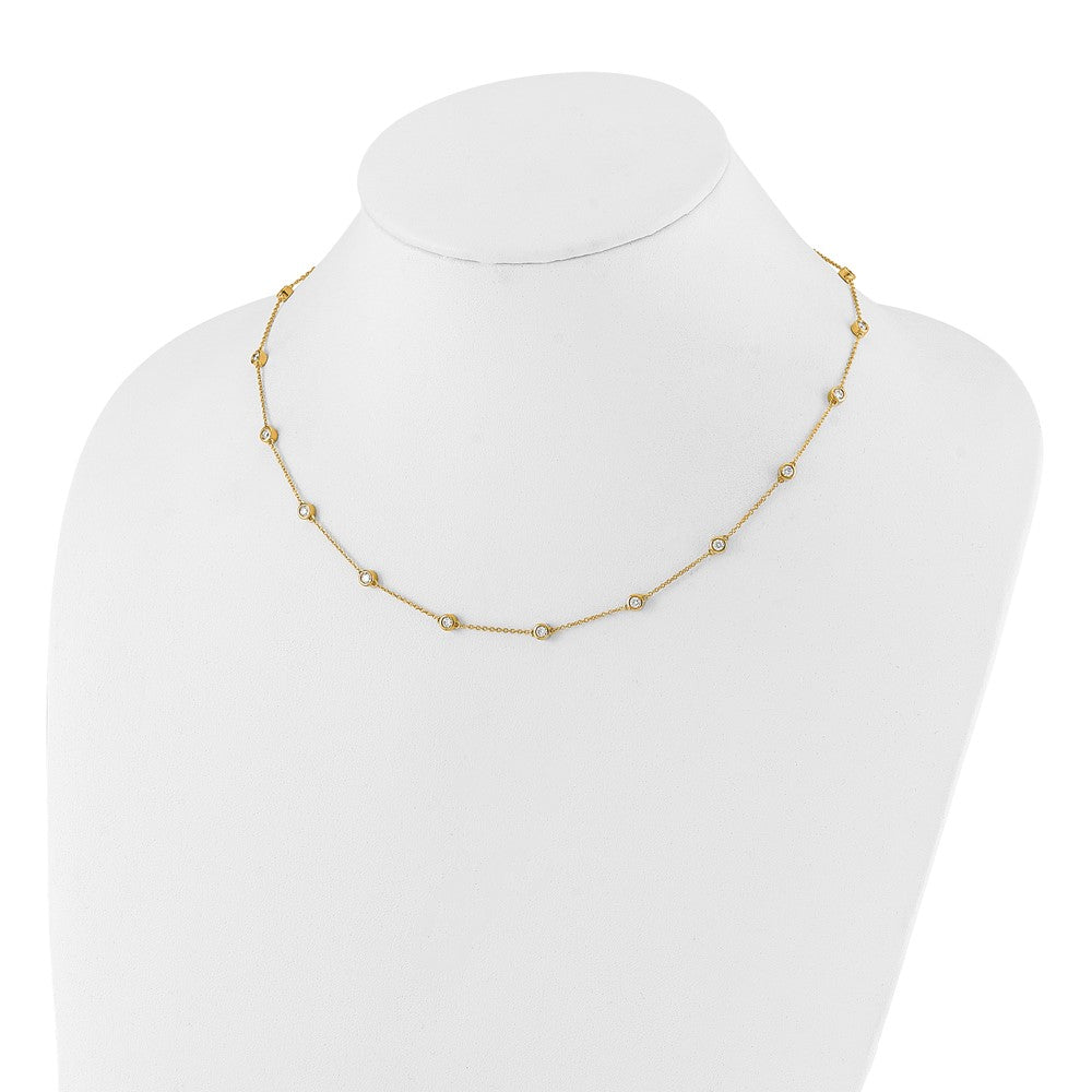 14K Gelbgold True Origin 1 1/6 Karat Im Labor Gezüchtet Diamant Vs+ F+ Eighteen Station 18 Zoll Halskette