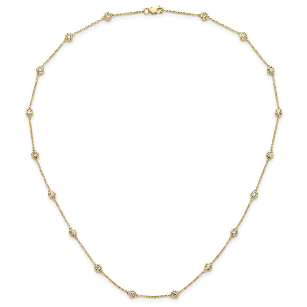 14K Gelbgold True Origin 1 1/6 Karat Im Labor Gezüchtet Diamant Vs+ F+ Eighteen Station 18 Zoll Halskette