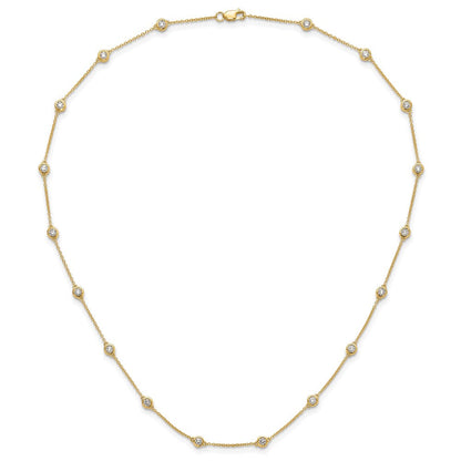 14K Gelbgold True Origin 1 1/6 Karat Im Labor Gezüchtet Diamant Vs+ F+ Eighteen Station 18 Zoll Halskette