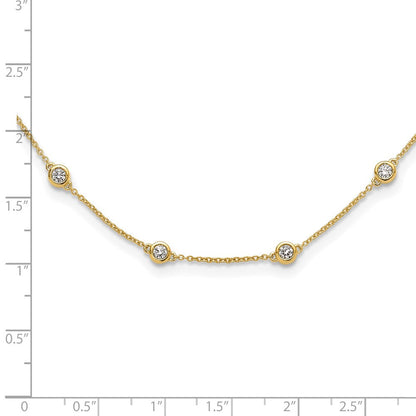14K Gelbgold True Origin 1 1/6 Karat Im Labor Gezüchtet Diamant Vs+ F+ Eighteen Station 18 Zoll Halskette