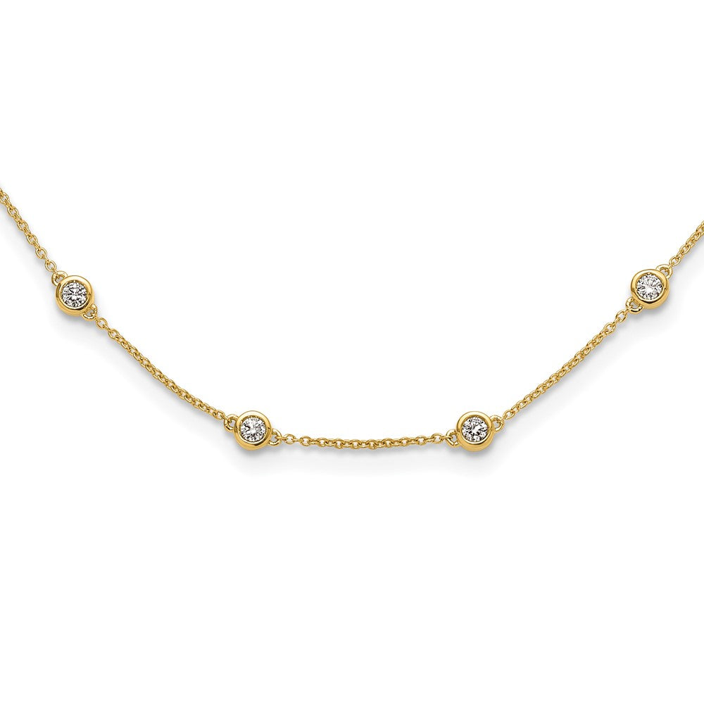 14K Gelbgold True Origin 1 1/6 Karat Im Labor Gezüchtet Diamant Vs+ F+ Eighteen Station 18 Zoll Halskette
