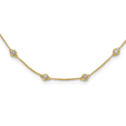14K Gelbgold True Origin 1 1/6 Karat Im Labor Gezüchtet Diamant Vs+ F+ Eighteen Station 18 Zoll Halskette