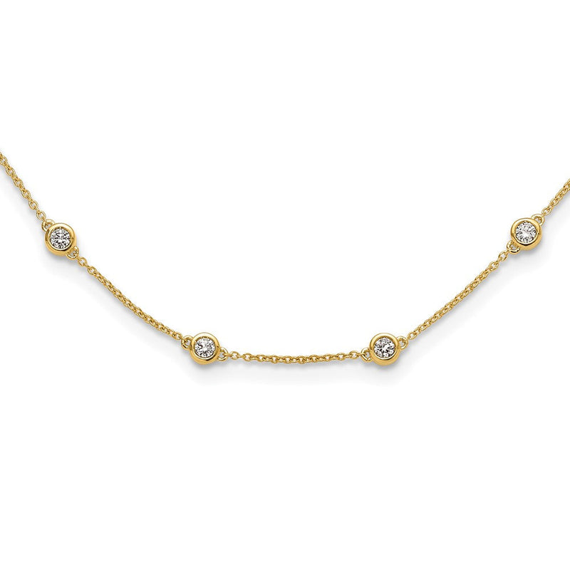 14K Gelbgold True Origin 1 1/6 Karat Im Labor Gezüchtet Diamant Vs+ F+ Eighteen Station 18 Zoll Halskette