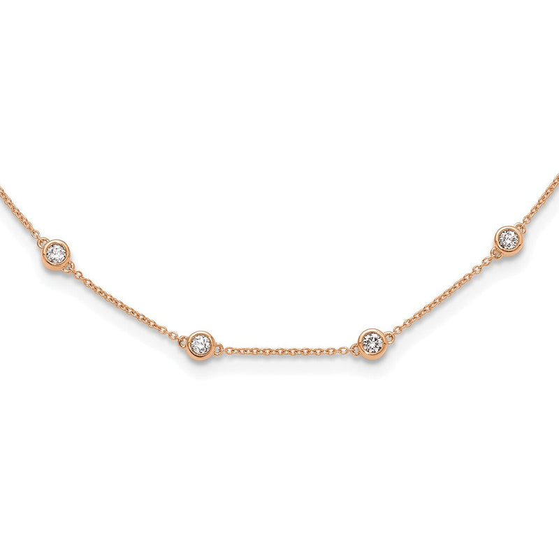14K Roségold True Origin 1 1/3 Karat Im Labor Gezüchtet Diamant Vs+ F+ Twenty Station 20 Zoll Halskette