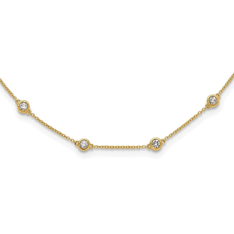 14K Gelbgold True Origin 1 1/3 Karat Im Labor Gezüchtet Diamant Vs+ F+ Twenty Station 20 Zoll Halskette