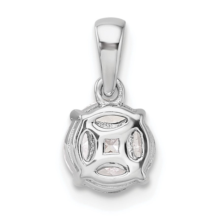 14K Weißgold Anhänger mit 0,5 ct. im Labor gezüchteten Diamanten VS/SI+ G+ im Rund- und Marquise-Schliff