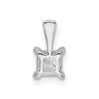 14K Weißgold 0,5 ct. Laborgezüchteter Diamant VS/SI+ G+ 18 Zoll 4-Krappen-Anhänger-Halskette