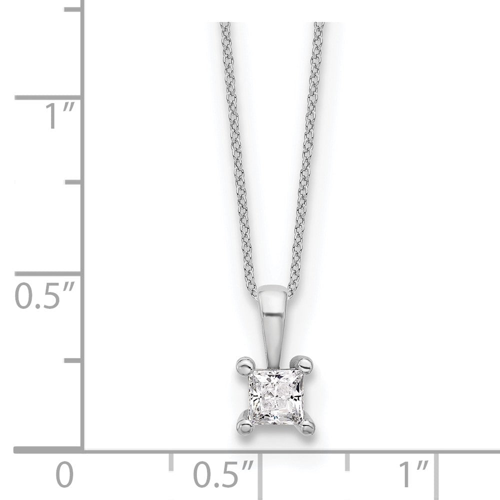 14K Weißgold 0,5 ct. Laborgezüchteter Diamant VS/SI+ G+ 18 Zoll 4-Krappen-Anhänger-Halskette