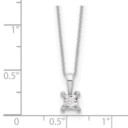 14K Weißgold 0,5 ct. Laborgezüchteter Diamant VS/SI+ G+ 18 Zoll 4-Krappen-Anhänger-Halskette