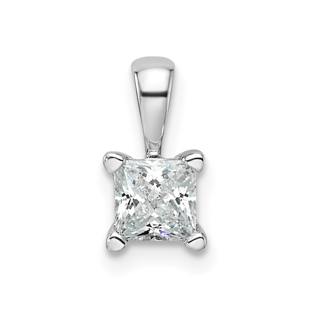 14K Weißgold 0,5 ct. Laborgezüchteter Diamant VS/SI+ G+ 18 Zoll 4-Krappen-Anhänger-Halskette