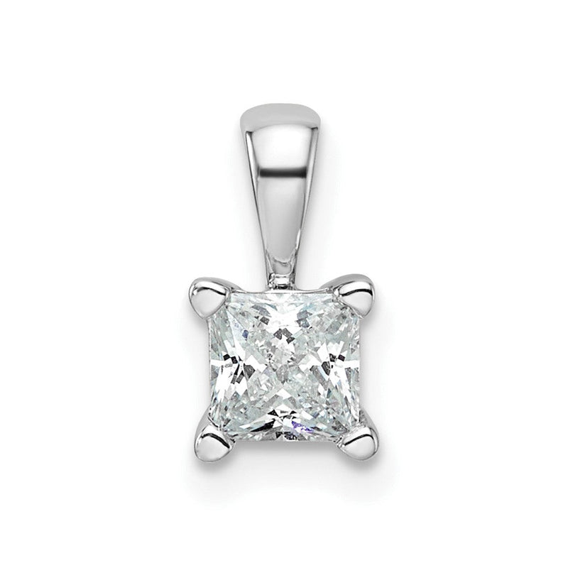 14K Weißgold 0,5 ct. Laborgezüchteter Diamant VS/SI+ G+ 18 Zoll 4-Krappen-Anhänger-Halskette