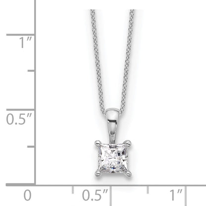 14K Weißgold 0,75 ct. im Labor gezüchteter Diamant VS/SI+ G+ 18 Zoll 4-Krappen-Anhänger-Halskette