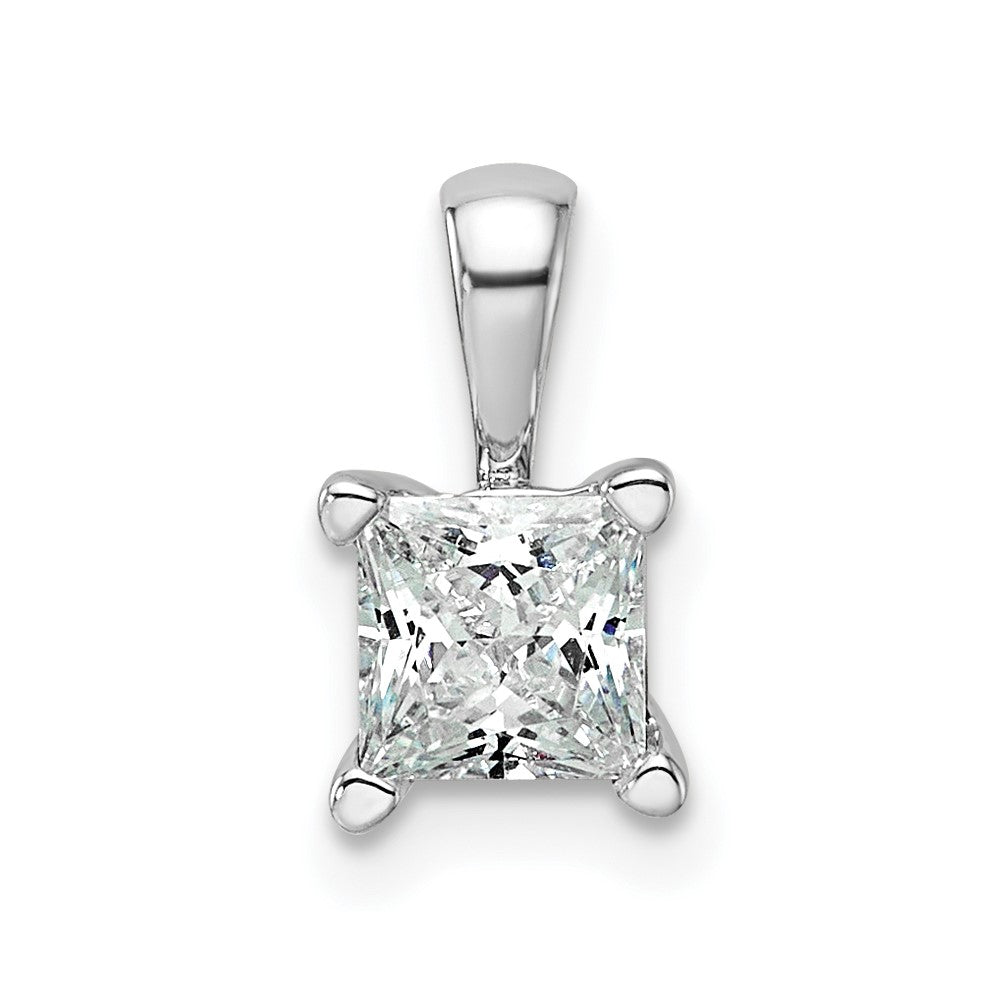 14K Weißgold 0,75 ct. im Labor gezüchteter Diamant VS/SI+ G+ 18 Zoll 4-Krappen-Anhänger-Halskette