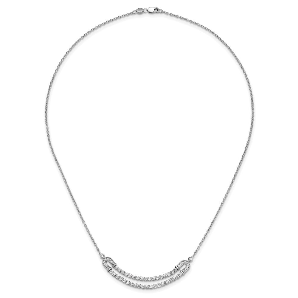 14K Weißgold Im Labor Gezüchtet Vs/si+ G+ Diamant U Geschichtet Stein Halskette