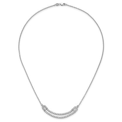 14K Weißgold Im Labor Gezüchtet Vs/si+ G+ Diamant U Geschichtet Stein Halskette