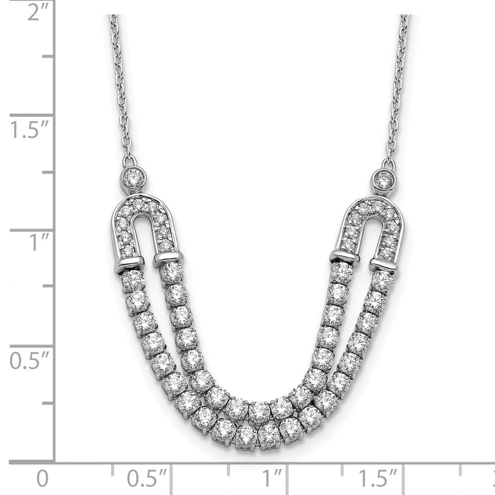 14K Weißgold Im Labor Gezüchtet Vs/si+ G+ Diamant U Geschichtet Stein Halskette