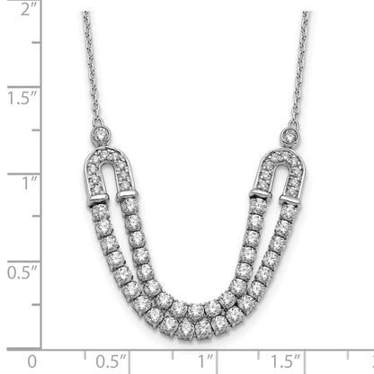 14K Weißgold Im Labor Gezüchtet Vs/si+ G+ Diamant U Geschichtet Stein Halskette