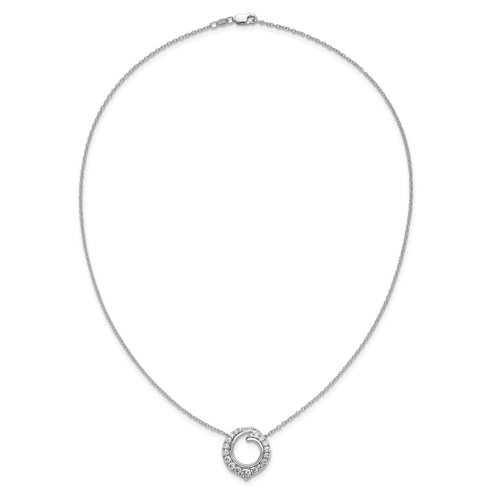 14K Weißgold 1 Ct. Im Labor Gezüchtet Diamant Vs/si+ G+ Rund 18 Zoll Halskette