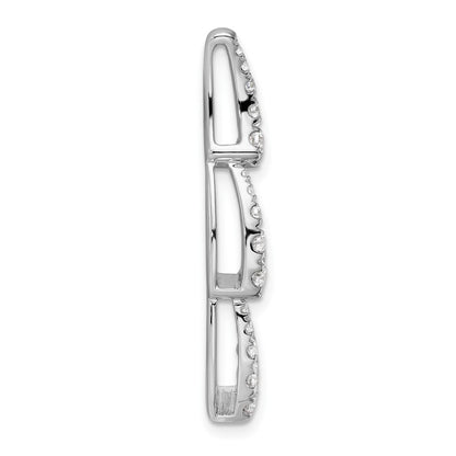 14K Weißgold 0,625 ct. Laborgezüchteter Diamant VS/SI+ G+ Gleitanhänger mit Fantasiekette